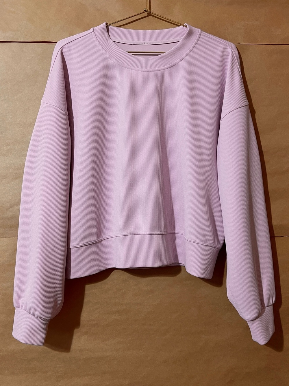 Lululemon Ribbed Softstreme Perfectly Oversized Crop Crew Sweatshirt Pink Size 8